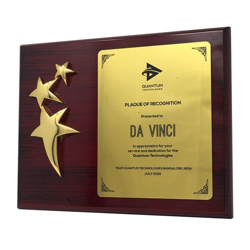 Wooden 3 Star Plaque (Certificate)