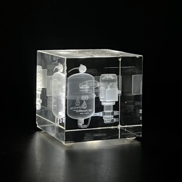 3D Engraved Crystal Cube - BL 710