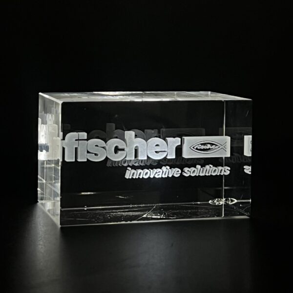 3D Engraved Crystal Cube - BL 715