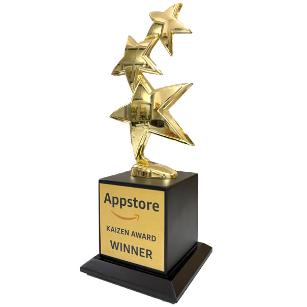 3 Star Metal Trophy