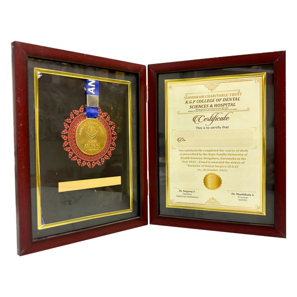 Folding Certificate (With Medal)